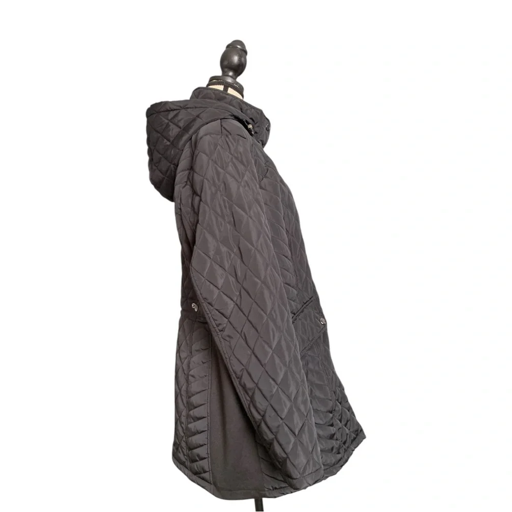 ▪️Sebby Collection Black Quilted Jacket with Detachable Hood▪️ - Picture 2 of 9